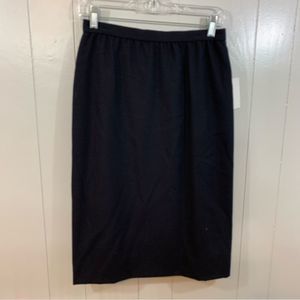 Adele Simpson Vintage Dead Stock Black 100% Wool Academia Pencil Skirt 10 NEW